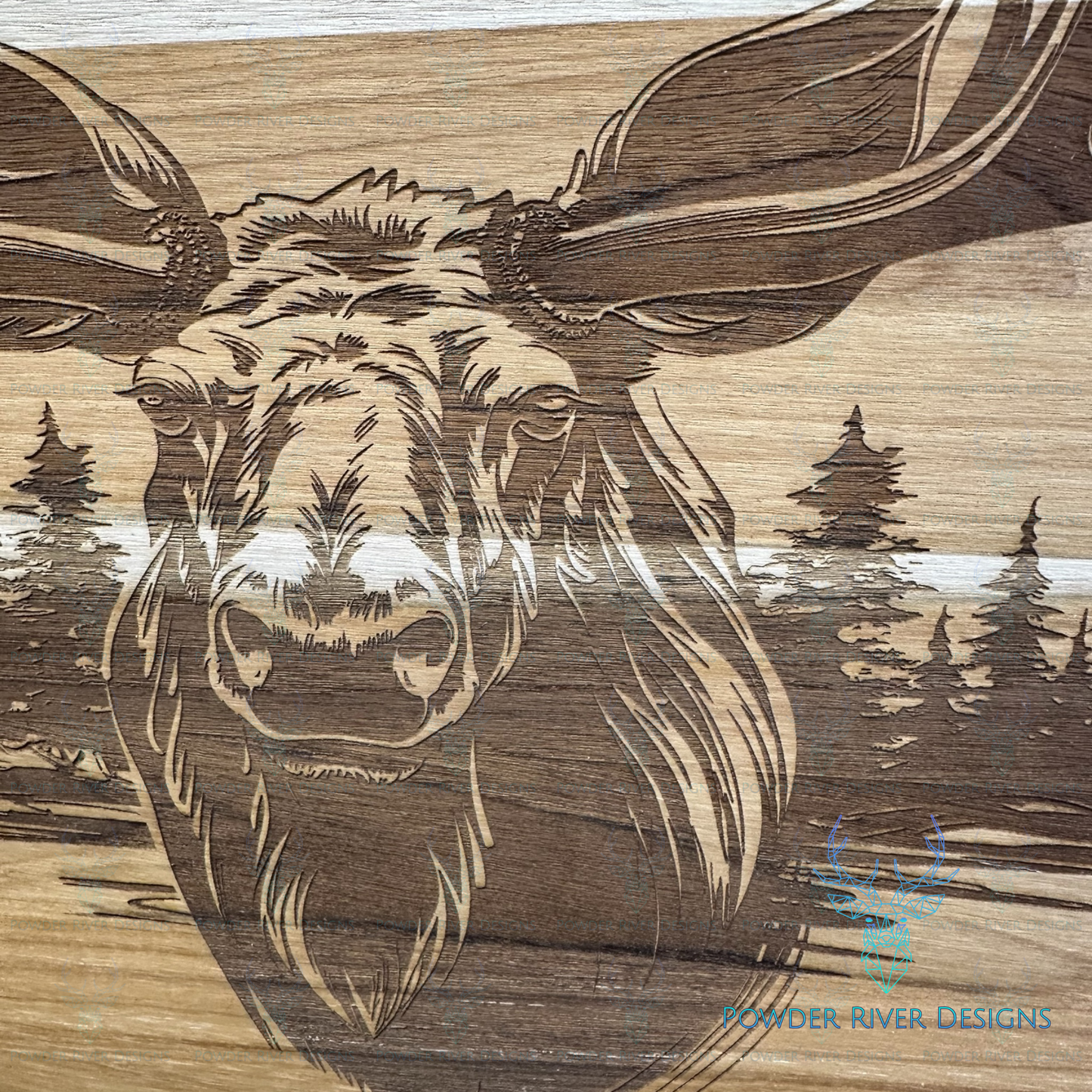 Moose Teak Wood Charcuterie Board