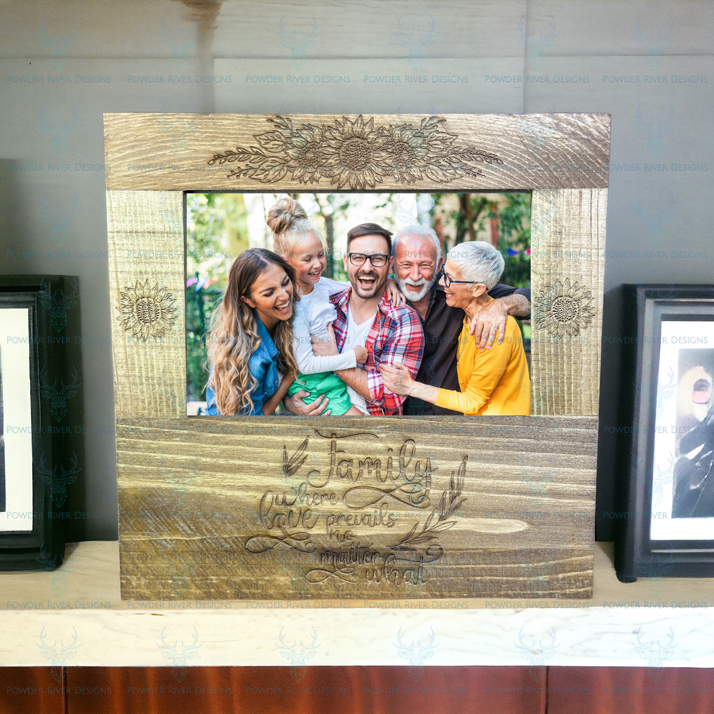 Family Engraved Wood Picture Frame