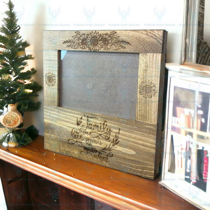 Family Engraved Wood Picture Frame