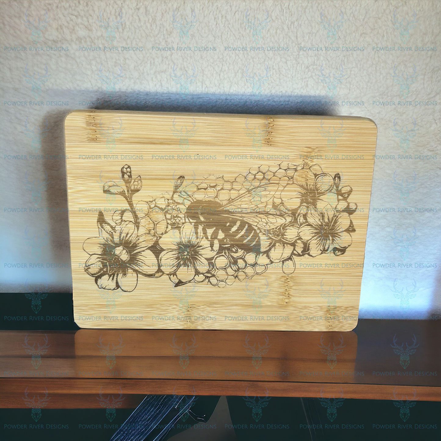 Bee Design Engraved Bamboo Cutting Board