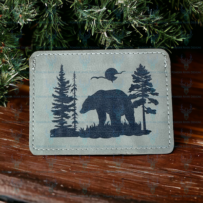 Bear Forest Leatherette ID Holder