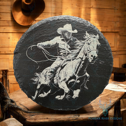 Cowboy Slate Coaster Set