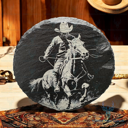 Cowboy Slate Coaster Set