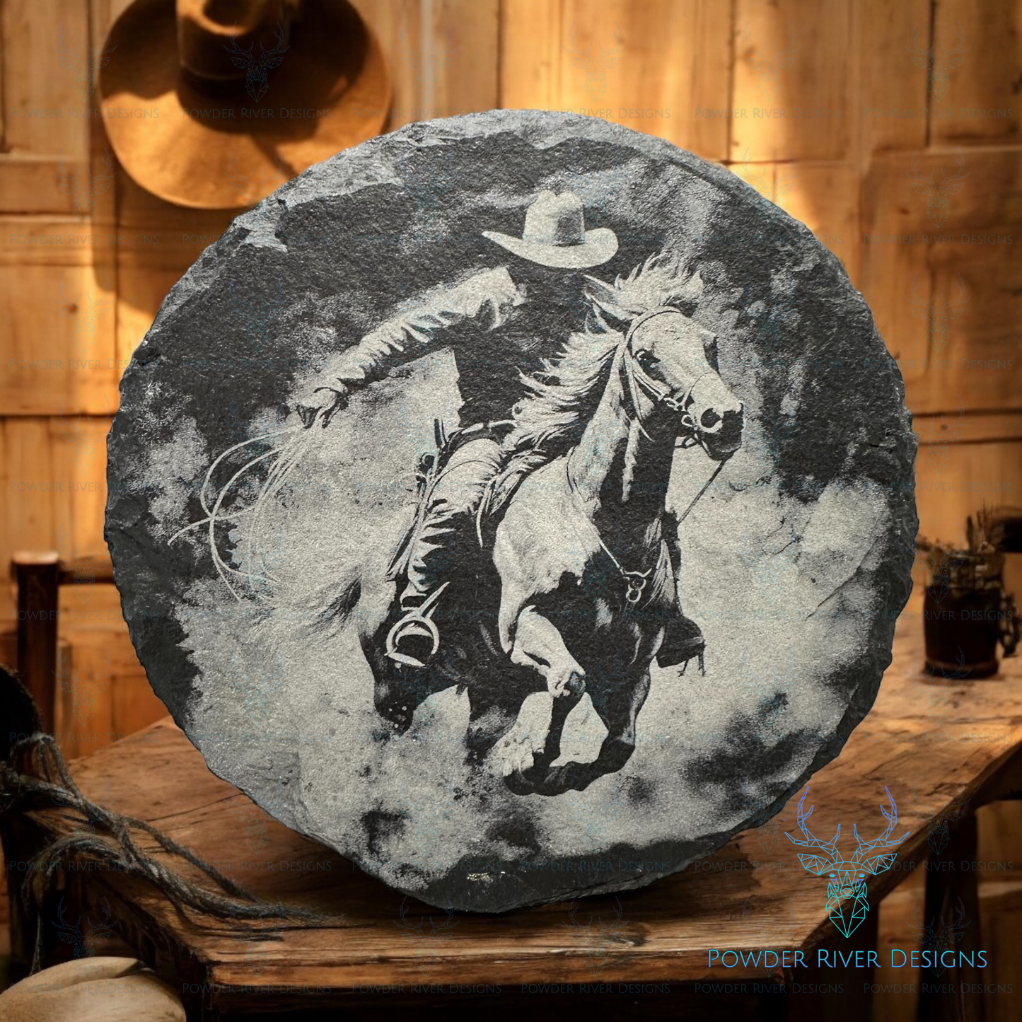 Cowboy Slate Coaster Set