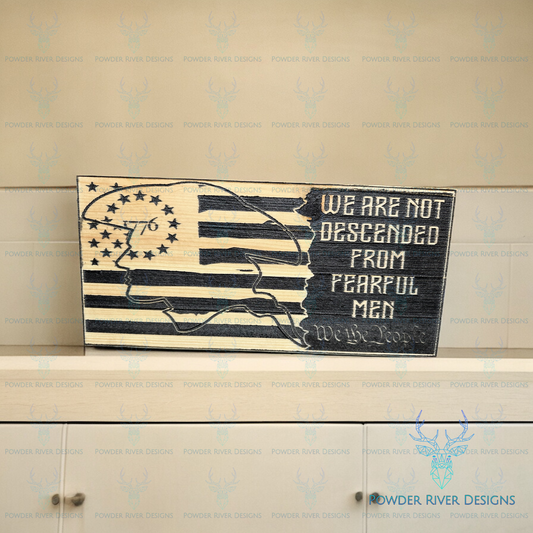 Fearful Men Patriotic Wood Flag