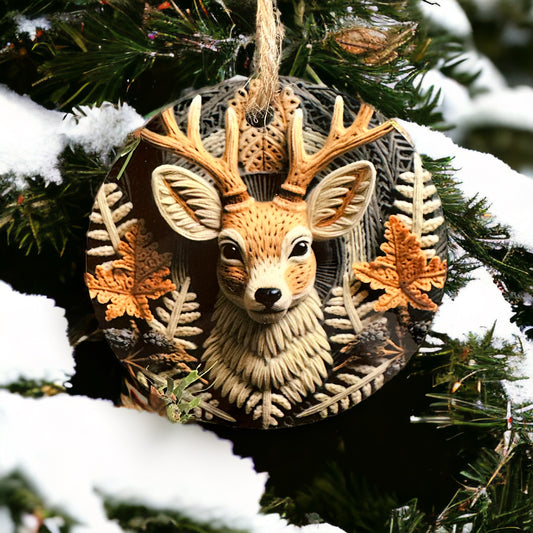 Stag Head Sublimated Ornament