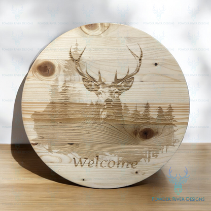 Welcome Sign with Deer