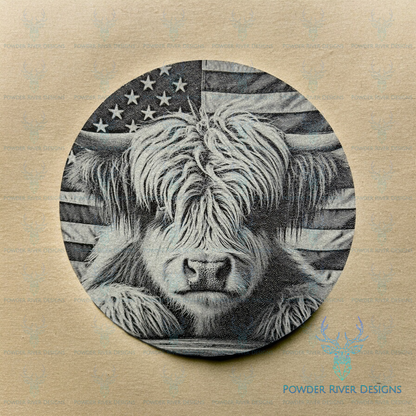 Highland Cow 4 Piece Coaster Set