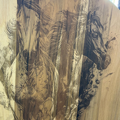 Running Horses Teak Charcuterie Board