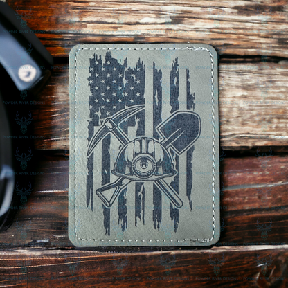 Patriotic Mining Leatherette ID Holder