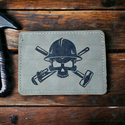 Mine Skull Leatherette ID Holder