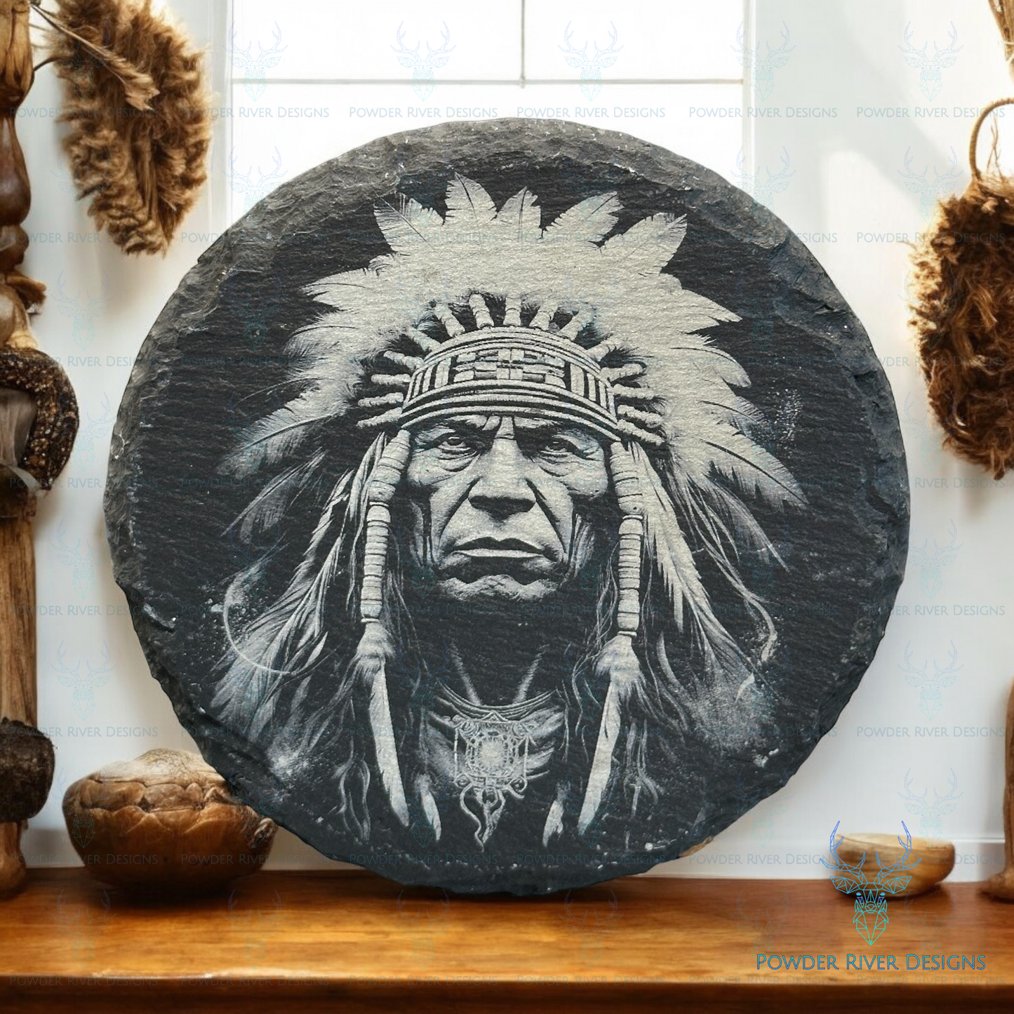 Native American Slate Coaster SEt