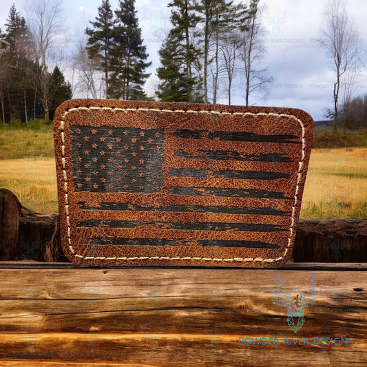 Tattered Flag Hat with Leatherette Patch