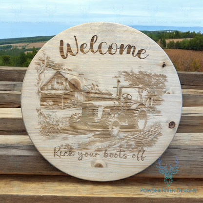 Tractor Welcome Sign