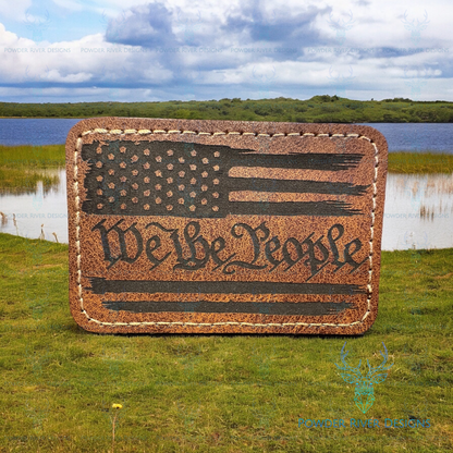 We the People Flag Custom Hat with Leatherette Patch